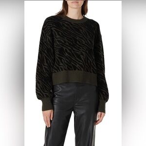 Marissa Webb Olive Zebra Sweater